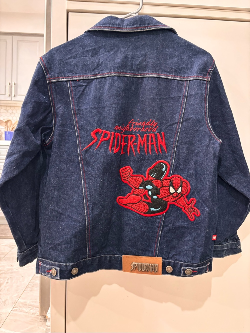 Vintage Marvel Spider-Man Denim Jacket for 12y fits S/M-adult  Embroidered